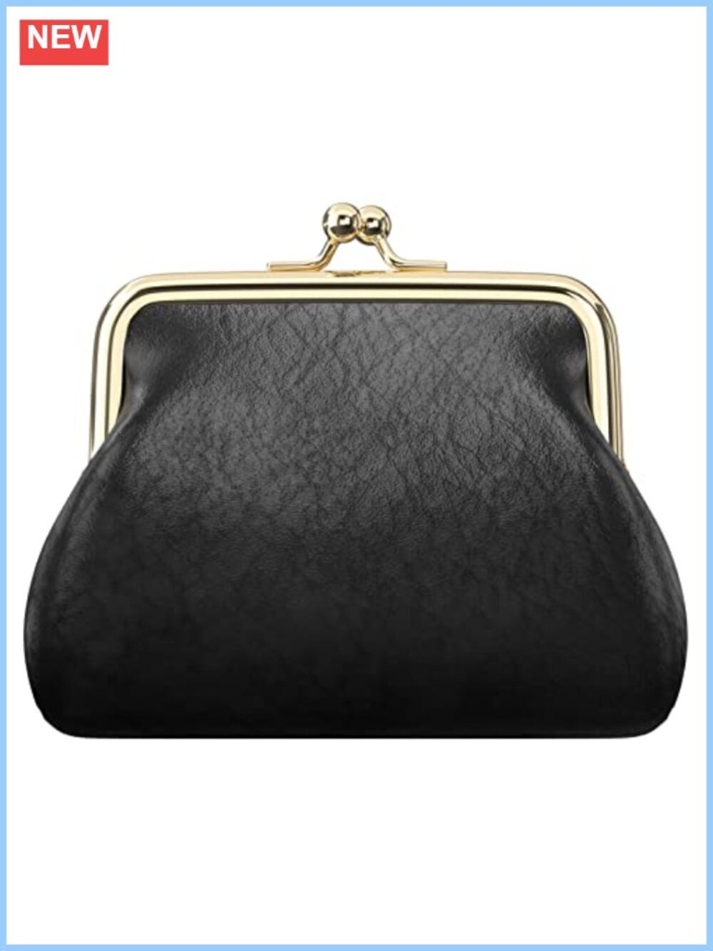 PU Leather Coin Purse Kiss Lock Change Wallet Pouch Travel
